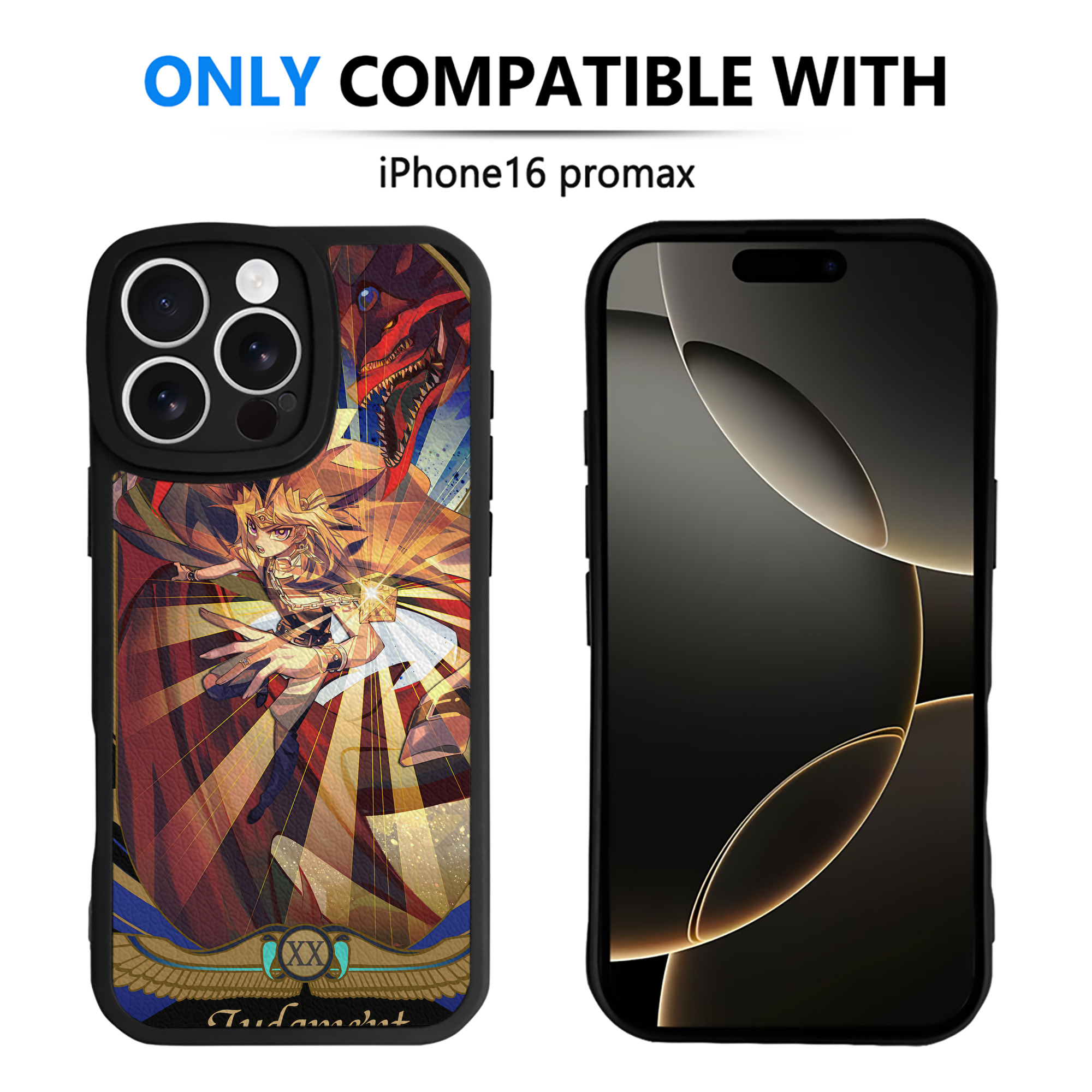 （画像用） 遊☆戯☆王 Yu-Gi-Oh! 【iPhone 16シリーズ対応】シリコンスマホケース（レザー調） 材質：シリコン